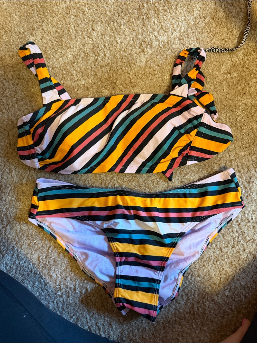 Women’s Multicolor Striped Bikini Swim Set